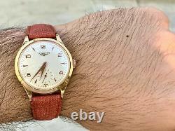 Rare Longines 18K 6055 Solid Rose Gold Cal 27.0 37.5 mm 1960's Manual Watch