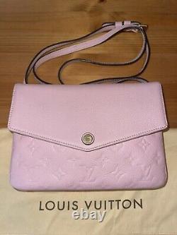 Rare Louis Vuitton Twice /Twinset Rose Ballerine Empreinte Crossbody Handbag Bag
