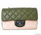 Rare Ltd Ed Chanel Mini Flap Bag Lambskin Rose Pink Green Bnib Cuba Collection