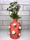 Rare Mary Rose Young Mry White Roses Pink-red Vase Bottleneck 8.5 Tall Signed