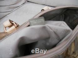 Rare! Michael Kors Rose Gold Mirror/metallic Pvc/leather Grayson Satchel Bag
