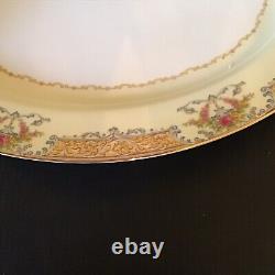 Rare! Mint! Noritake N111 1930s Oval Serving Platter Roses Yellow Gold Pink 16
