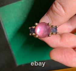 Rare NEW IPPOLITA ROSE GOLD 3 STONE Pink Purple Wonderland Statement Ring Size 7
