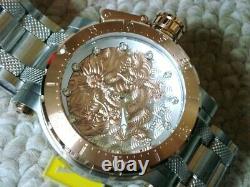 Rare New 26509 Invicta Coalition Dragon Rose Gold & Silver 52mm Automatic Watch