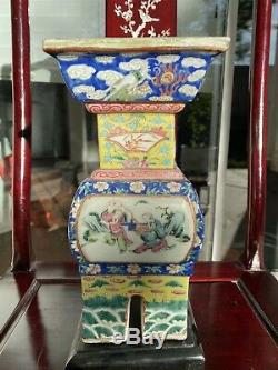 Rare Nice Antique Chinese Famille Rose Porcelain Censer Censer 19th C