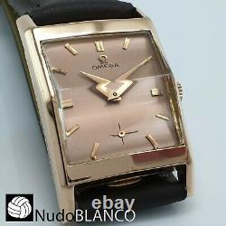 Rare Omega Wrist Watch Solid 18k Rose Gold Salmon Dial Luxsury Man´s Ref. 3946