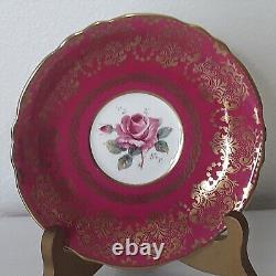 Rare PARAGON England Pink Cabbage Rose on Pink A 1411 / 1 F Teacup & Saucer Set