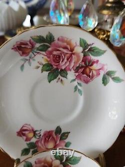 Rare Paragon Bone China Tea Cup And Saucer Cabbage Rose England