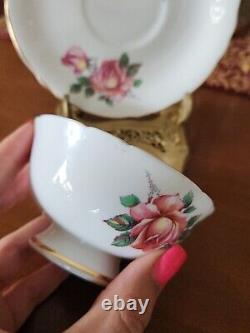 Rare Paragon Bone China Tea Cup And Saucer Cabbage Rose England