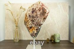 Rare Pink Amethyst Geode on Rotating Stand, X-Large Brazilian Rose Amethyst
