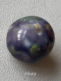 Rare Pink, Green, Blue, Yellow on Purple Fancy Bennington Marble 3/4