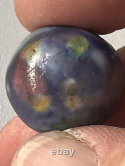 Rare Pink, Green, Blue, Yellow on Purple Fancy Bennington Marble 3/4