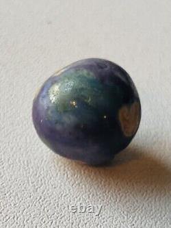 Rare Pink, Green, Blue, Yellow on Purple Fancy Bennington Marble 3/4