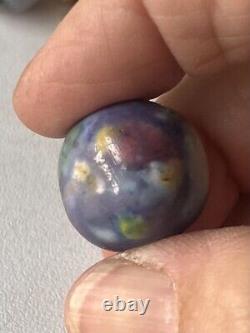 Rare Pink, Green, Blue, Yellow on Purple Fancy Bennington Marble 3/4