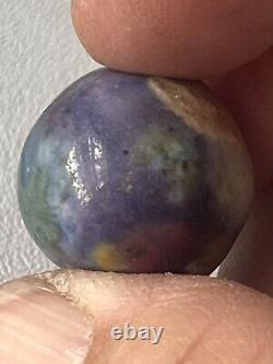 Rare Pink, Green, Blue, Yellow on Purple Fancy Bennington Marble 3/4