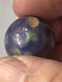 Rare Pink, Green, Blue, Yellow on Purple Fancy Bennington Marble 3/4