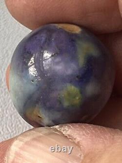 Rare Pink, Green, Blue, Yellow on Purple Fancy Bennington Marble 3/4