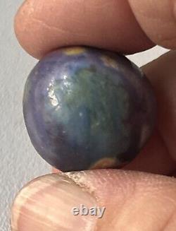 Rare Pink, Green, Blue, Yellow on Purple Fancy Bennington Marble 3/4