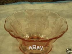 Rare Pink Peacock And Wild Rose Oval Ice Tub 6. ½ x 8¼