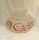 Rare Pink Rose Floral Hand Painted Hurricane Frosted Glass Lamp Shade 10 Fitter