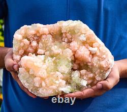 Rare Pink Stilbite With Green Apophyllite Crystal Minerals Specimen 3450 Grams