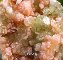 Rare Pink Stilbite With Green Apophyllite Crystal Minerals Specimen 3450 Grams