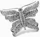 Rare Pretty Butterfly 1.30ct Rose Cut Cubic Zirconia 925 Silver Wedding Brooch