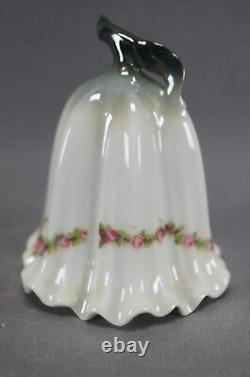 Rare RS Prussia Pink Rose Garland & Green Luster Porcelain Bell C. 1880-1910