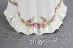 Rare RS Prussia Pink Rose Garland & Green Luster Porcelain Bell C. 1880-1910