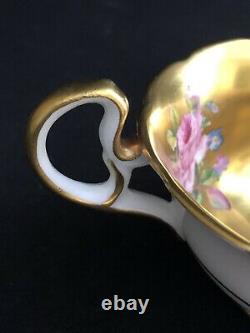 Rare! Radfords Pink Cabbage Roses Fully Gilded Gold Tea Cup Only Made In England