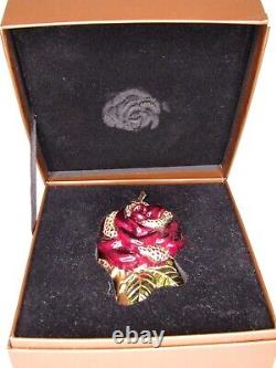 Rare Retired JAY STRONGWATER 2003 Red Rose Jeweled Christmas Holiday Ornament