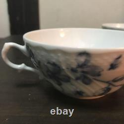 Rare Richard Ginori Blue Rose Soup Cup Vintage Both Hands 2 Pieces