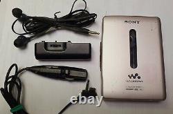 Rare Rose Gold Pink Sony Walkman WM-EX651 cassette tape player+ LCD Remote Contr
