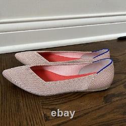 Rare Rothy's New Metallic Rose Gold Pink Point Toe Flats Size 10
