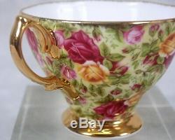 Rare Royal Albert Old Country Roses Chintz Collection Heavy Gold Cup & Saucer