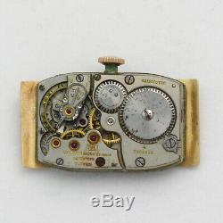 Rare Ruby & Diamond Dial Vintage 14K Rose Gold Longines 17J 9L Wristwatch