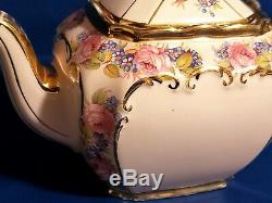 Rare SADLER Full Size Pink CUBE Teapot with Roses #2031 Lovely