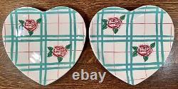Rare SILVESTRI HEARTS AND ROSES Platter & 12 Dessert / Appetizer Plates