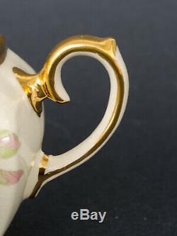 Rare Sadler Cube Teapot Cabbage Pink Rose Gold 1949 with Cream & Sugar