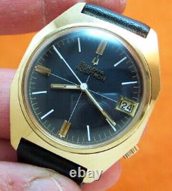 Rare Serviced Accutron 218d Bulova Gold Electroplate Tuning Fork Men's Watch N4