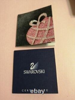 Rare Signed Swarovski 2004 Rose Crystal Heart Brooch Retired Box Booklets