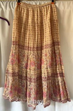 Rare Spell the Gypsy Collective Designs Desert Rose Maxi Skirt Blush Sz M