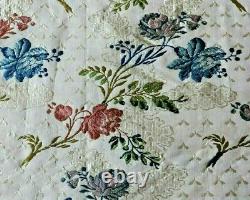 Rare Stunning French Antique 18thC Silk Rose Brocade FabricL-39 X W-20