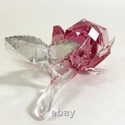 Rare! Swarovski Crystal Rose In the Secret Garden Crystal Pink Rose Figurine