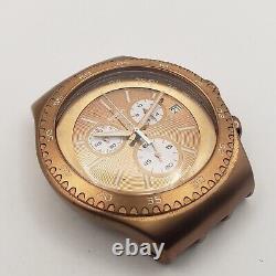 Rare Swatch Rosalona Men's Chronograph Rose Gold-tone 47mm Watch Yog408g
