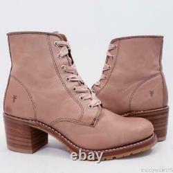 Rare Sz 8.5 Frye X Gal Meets Glam Sabrina 6g Dusty Rose Mauve Pink Leather Boots