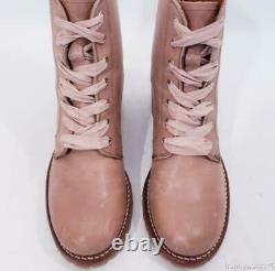 Rare Sz 8.5 Frye X Gal Meets Glam Sabrina 6g Dusty Rose Mauve Pink Leather Boots