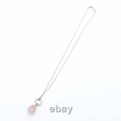 Rare Tiffany Co. Vintage Tiffany Rose Quartz Ball Silver Necklace Pink Na