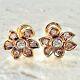 Rare Vintage 18k Rose Gold Pink Diamond Earrings By Carvin French -halo Earrings