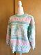 Rare! Vintage 80s Pastel Pink Cat Sweater Kawaii Fairy Kei Adele Rose